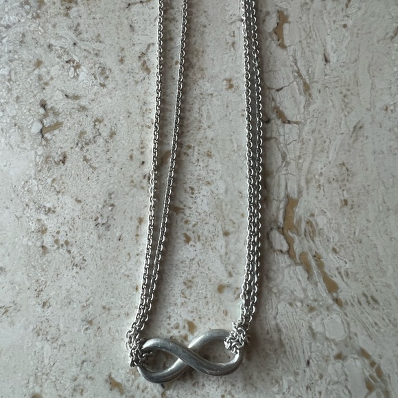 Tiffany & Co. Sterling Silver Infinity Necklace Double Strand - Picture 1 of 3